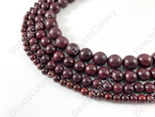 Sandalwood Round Smooth Natural Beads 15"-16"