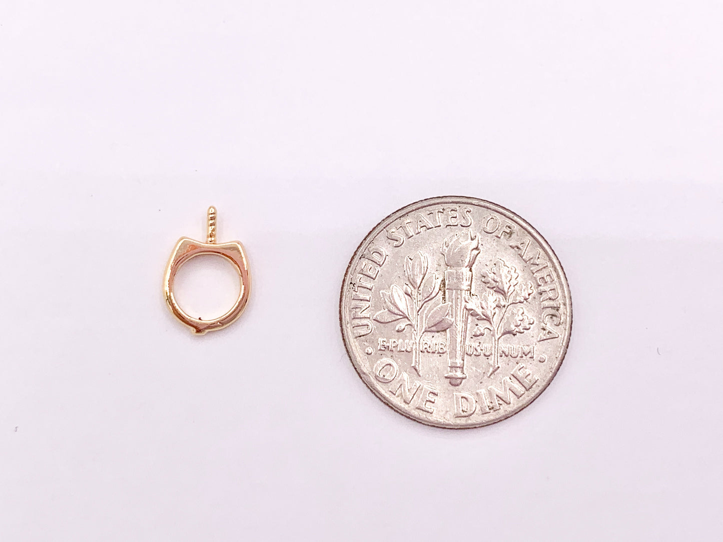 Tiny Eye Pin Closed Ring Screw Findings Earring Pin Bail Pin in 18K Gold Plated Copper 20pcs