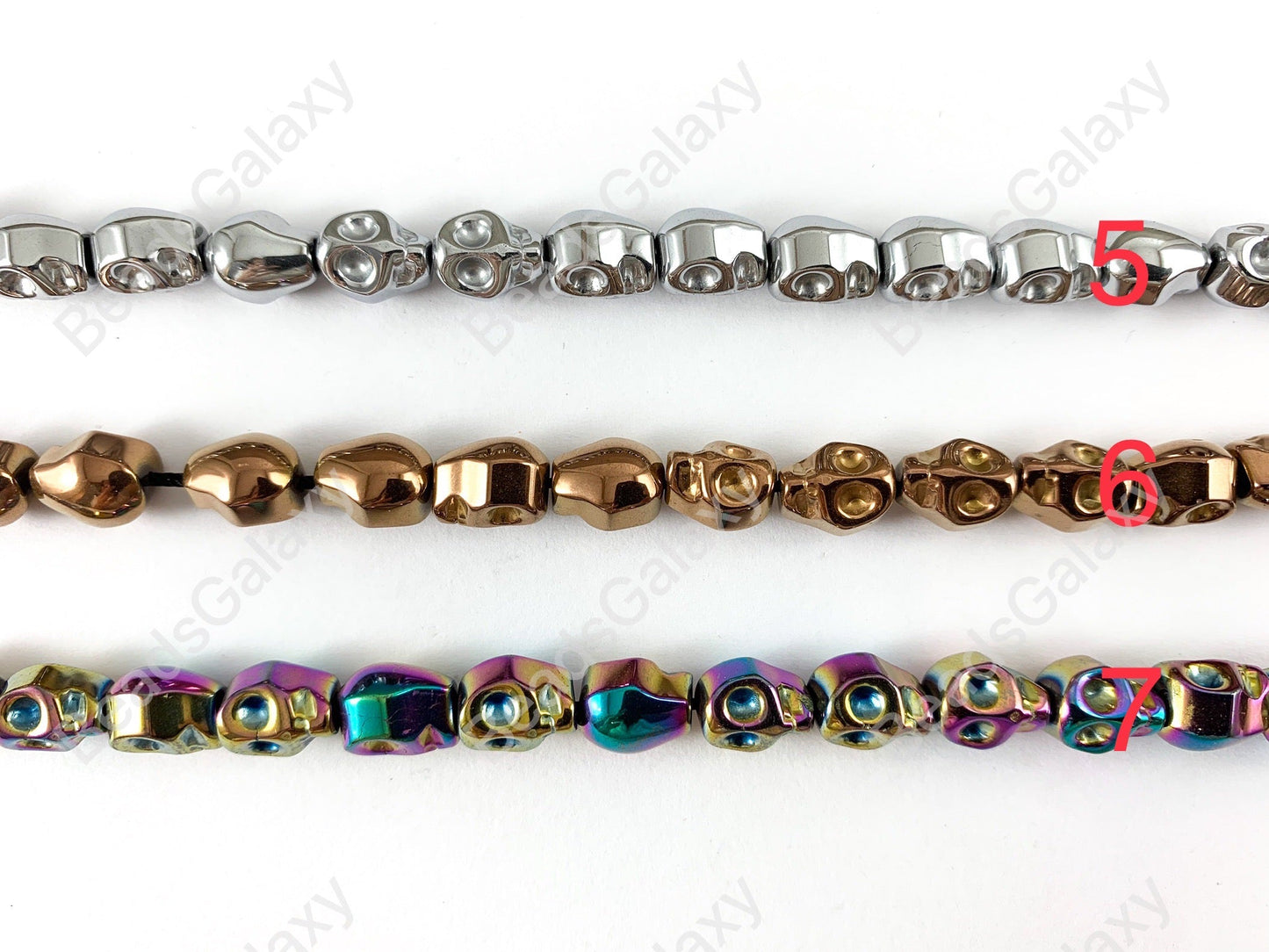 Hematite Skull Beads Around 15"-16"