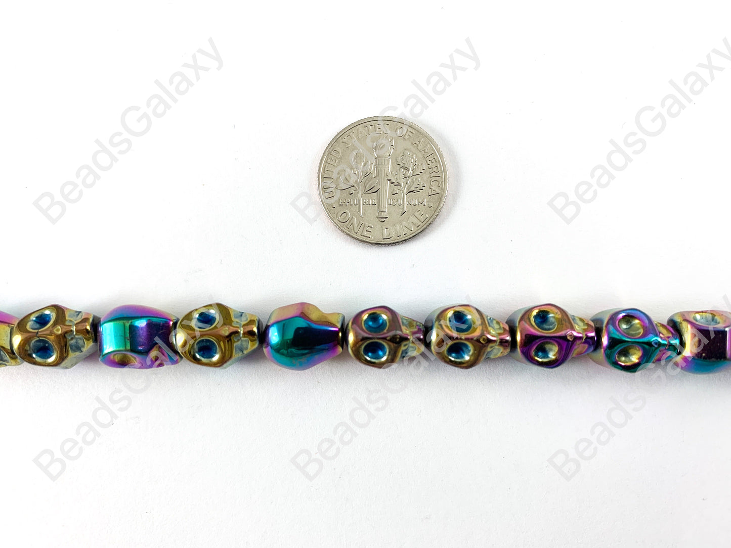 Hematite Skull Beads Around 15"-16"
