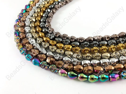 Hematite Skull Beads Around 15"-16"