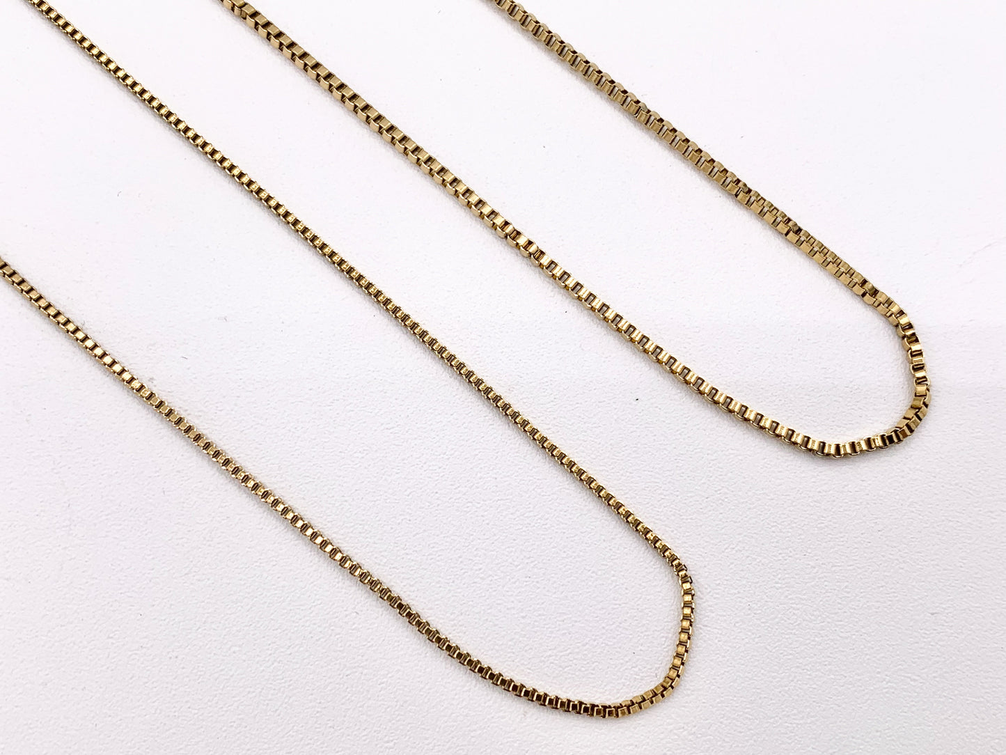 Delicate Box Chain Necklace Gold Plated Stainless Steel Dainty Flexible Minimalist Finished Necklace 17" with Extension Link 5pc