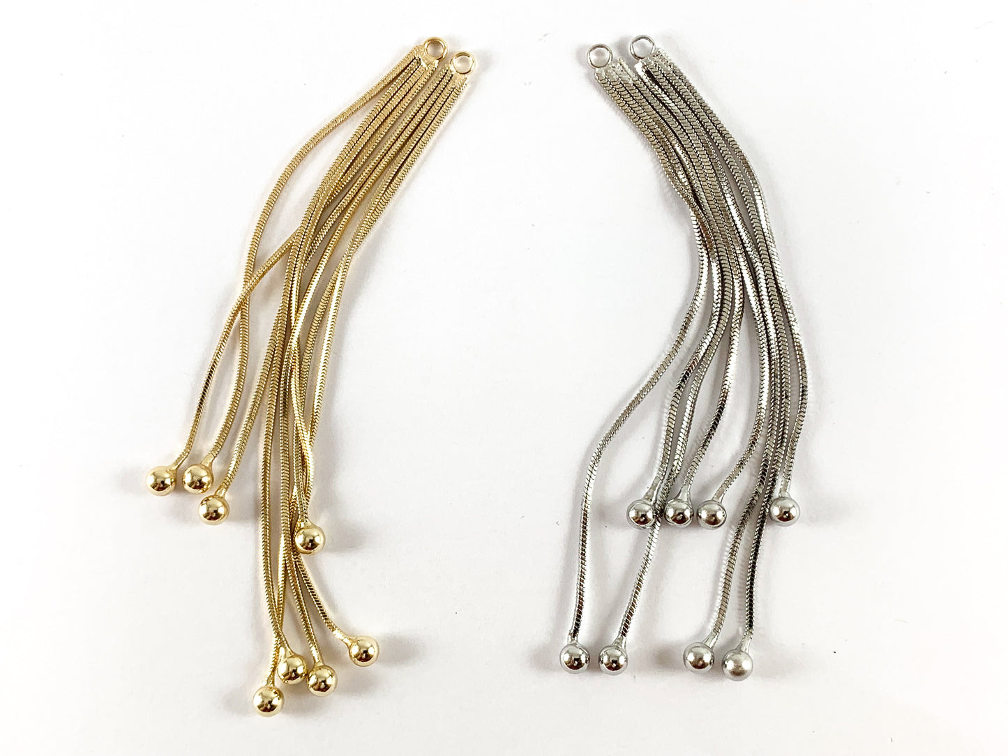 Gold/Silver Plated Dangle Metal Tassels Over Brass 6pcs