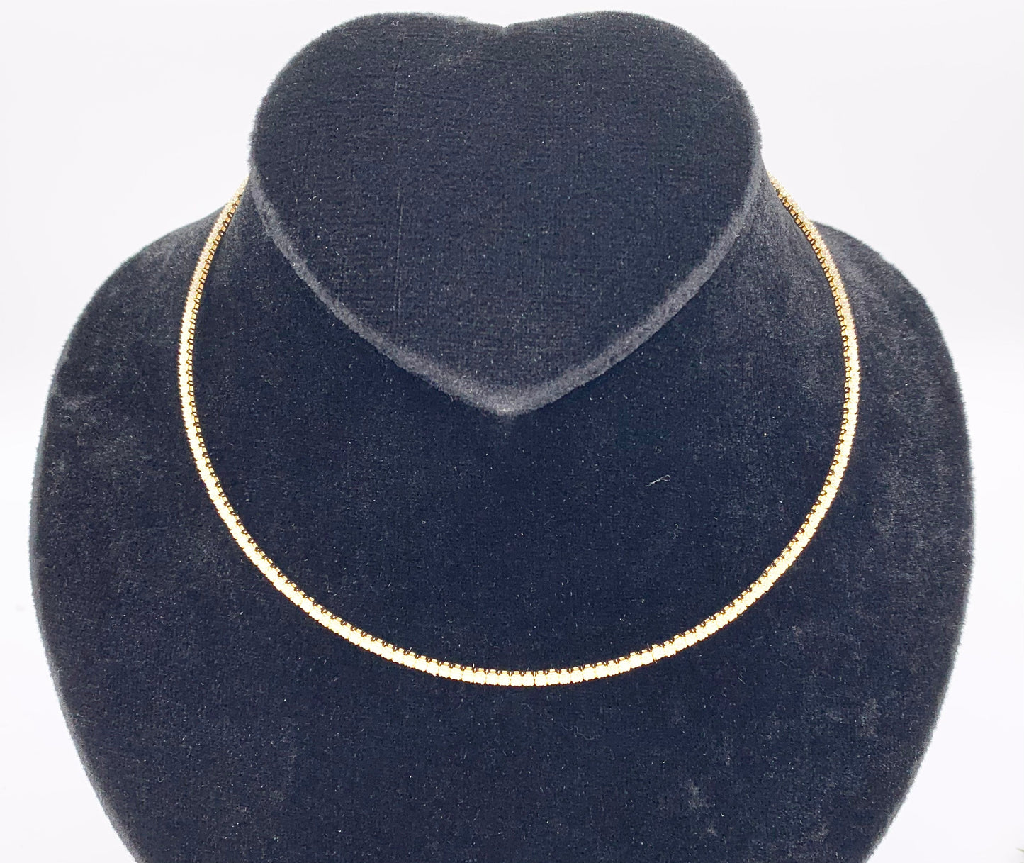 Tennis Choker Delicate Flexible 18K Gold/Platinum Plated Dainty Minimalist Fancy Tennis Choker 2 pcs