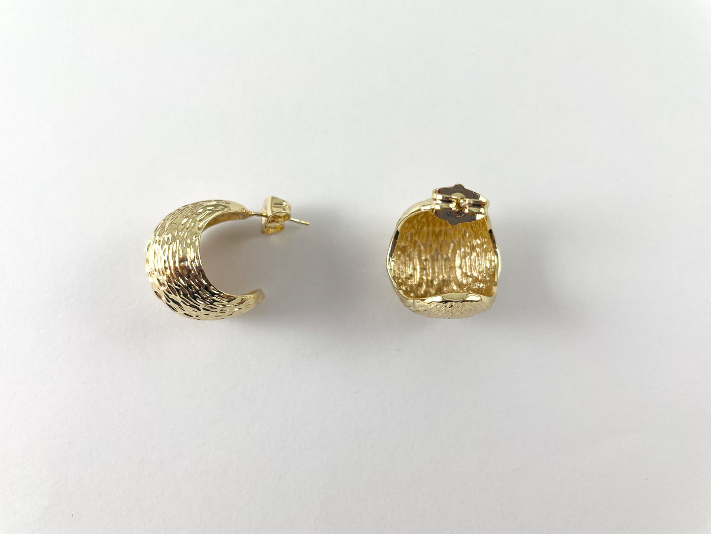 18K Gold or Silver Plated Thick Elegant Earring Huggies over Copper 3 pairs