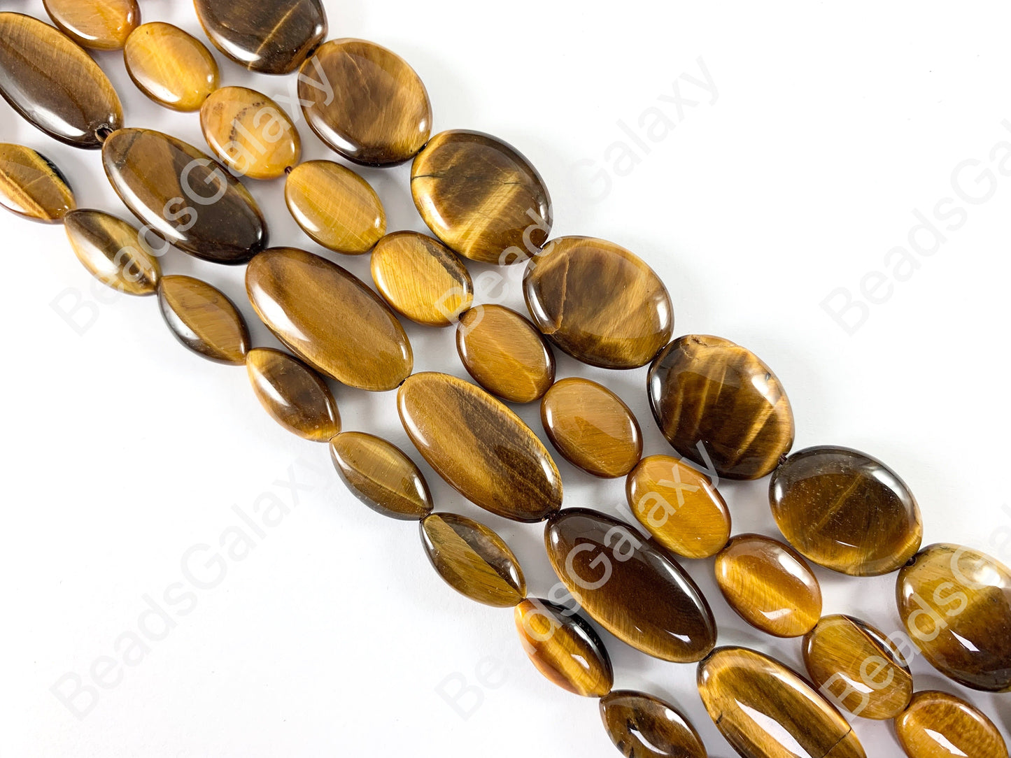 Tiger's Eye Yellow Brown Oval Long Oval Rice Smooth Natural Genuine Gemstone Beads 15x20 10x14 12x25 8x16mm Around 14"-15"
