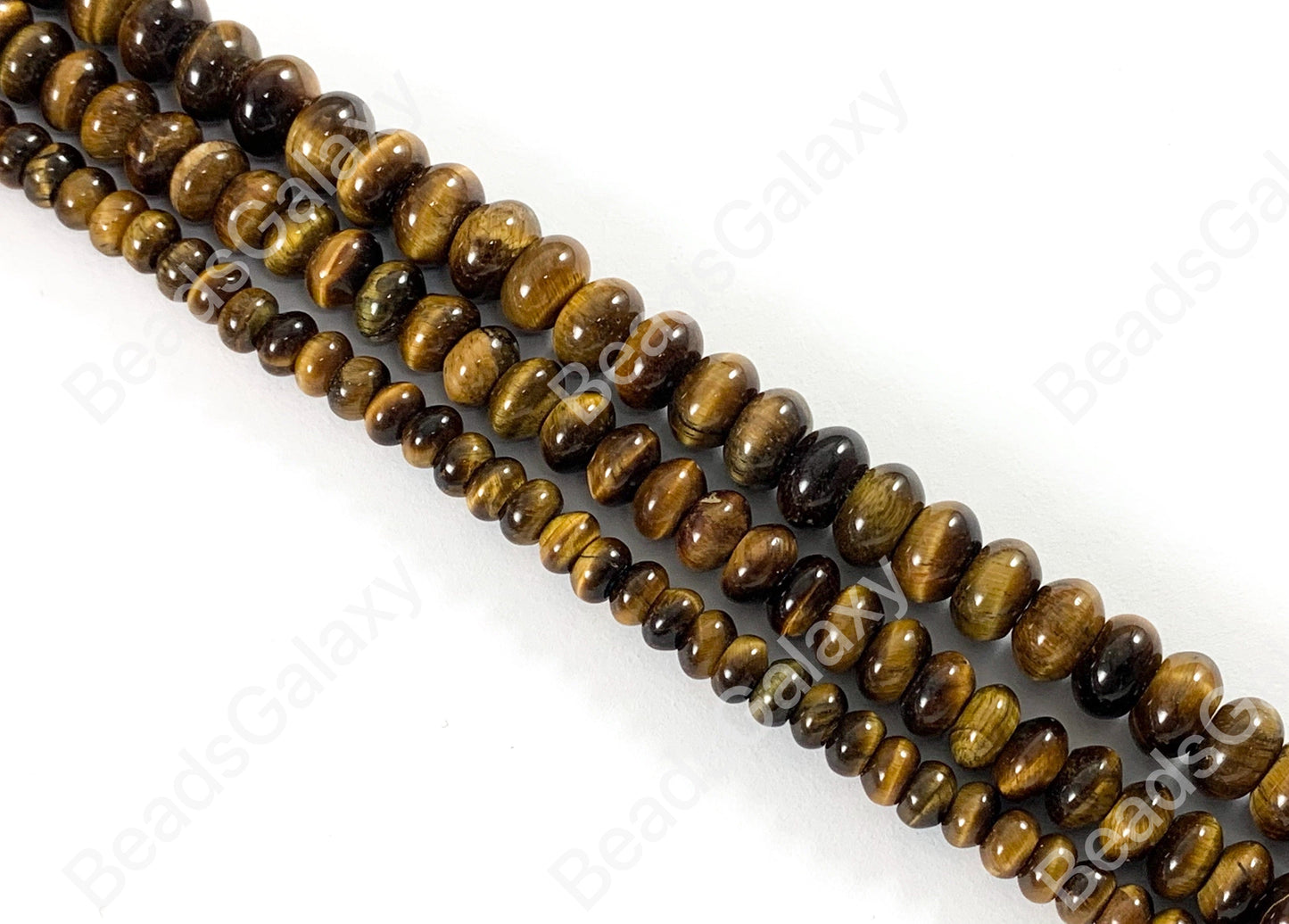 Tiger's Eye Yellow Brown Rondelle Smooth Natural Genuine Gemstone Beads 6x4 8x5 10x6mm Around 14"-15"