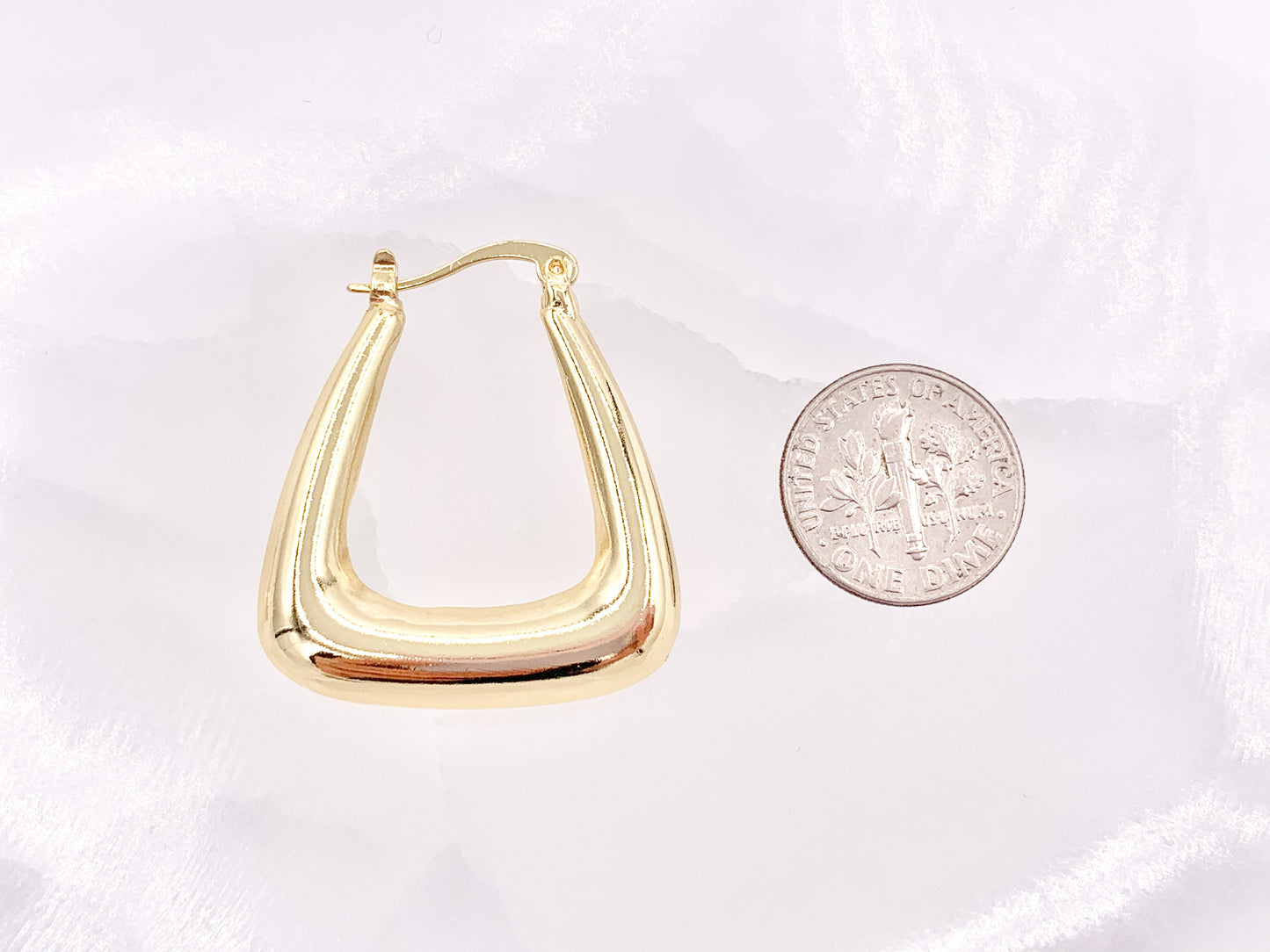 Trapezoid Triangular Geometric Statement Latch Back Earrings in 18K Gold plated Copper 3 pairs