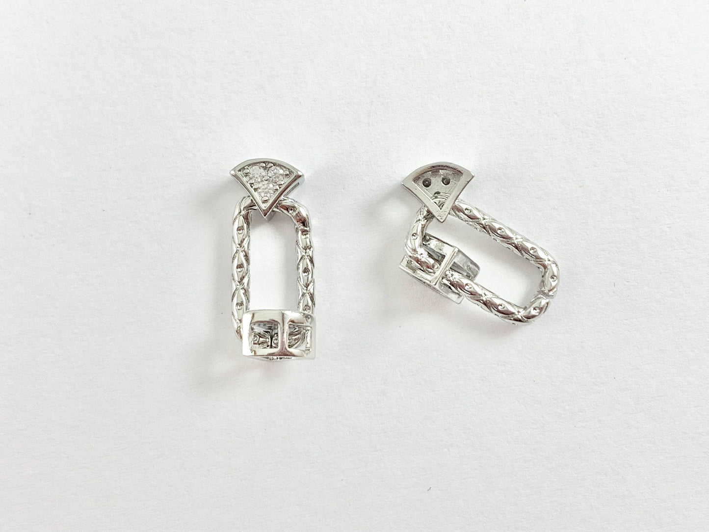 Unique Stunning Statement Connector Clasps with CZ Pave in 18K Gold or Silver Plated Copper 8 pcs