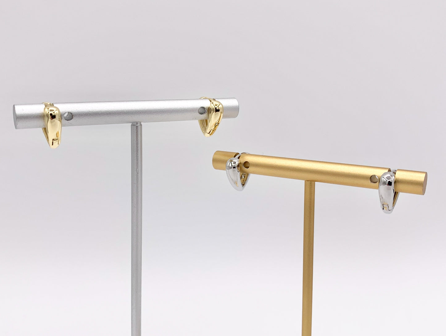 Dainty Triangle V 13mm Earring Huggies in 18K Gold or Silver Plated Copper 5 pairs