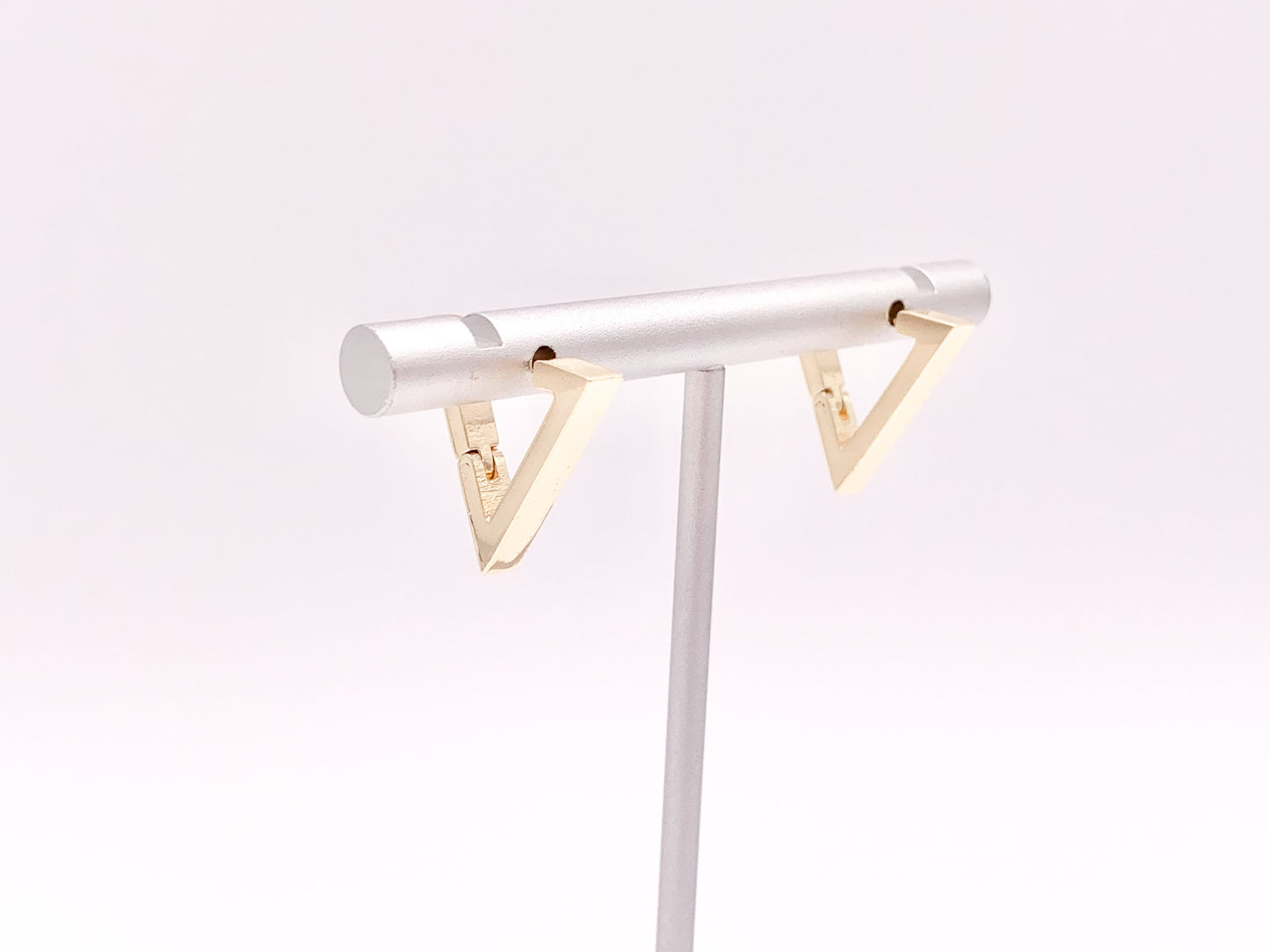Minimalist Triangle Shaped Earring Huggies 18K Gold Plated Over Brass Earrings 5 pairs