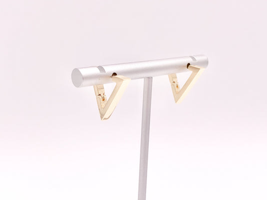 Minimalist Triangle Shaped Earring Huggies 18K Gold Plated Over Brass Earrings 5 pairs