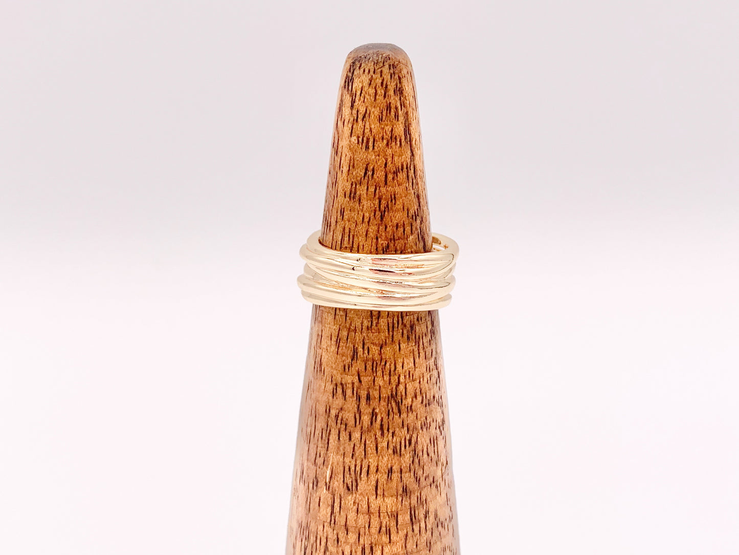 18K Gold Plated Rope Weave Minimalist Adjustable Ring over Copper 5pcs