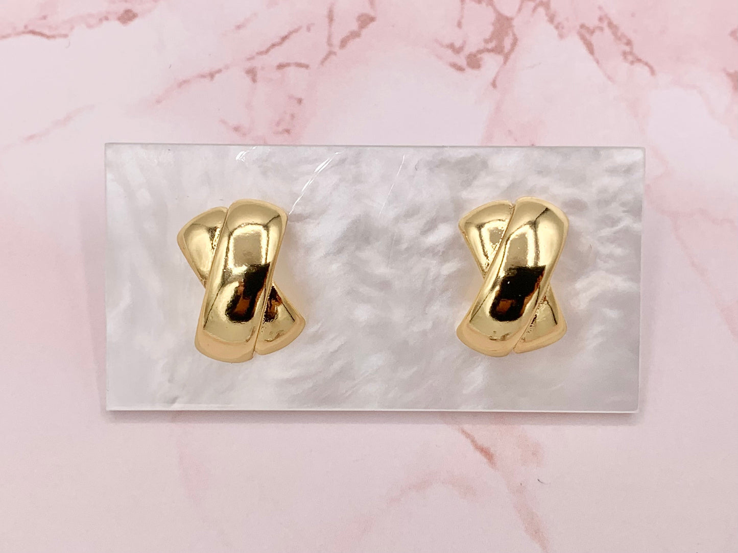 X Shaped Crossover Earrings in 18K Gold or Silver Plated Copper 4 pairs